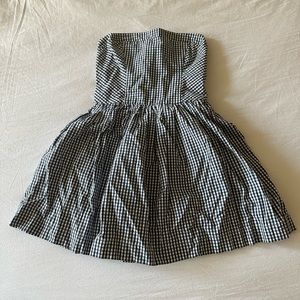 Navy and White Checkered Strapless Abercrombie and Fitch dress